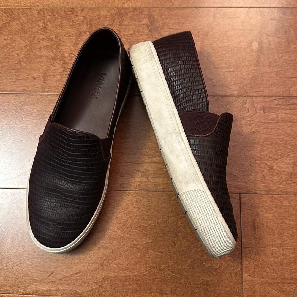 Vince Dark Brown leather Sneaker Size 6